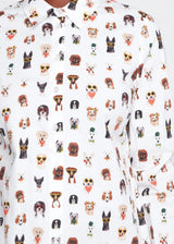 Creme and Black Dog Print Top