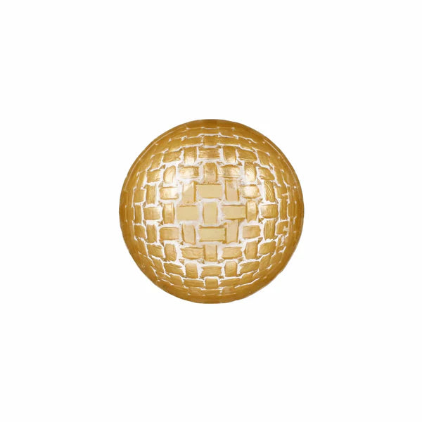 Vietri Rufolo Glass Gold Basketweave Dipping Bowl
