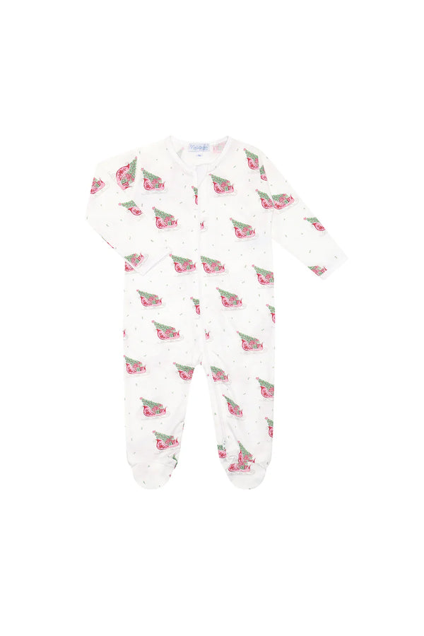 Nellapima Red Merry Sleighs Zipper Footie