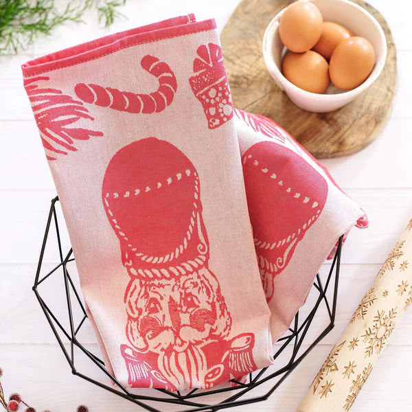 Vietri Set of 2 Strofinaccio Red Nutcracker Dish Towels