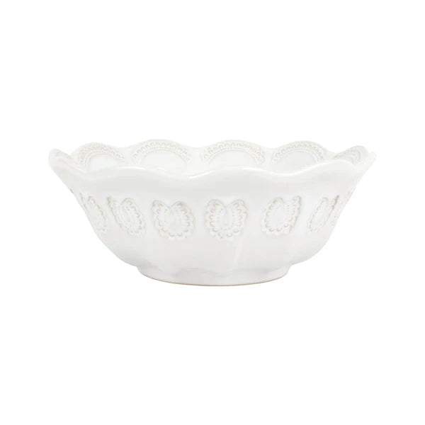 Vietri Incanto Stone White Lace Medium Round Bowl