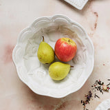 Vietri Incanto Stone White Lace Medium Round Bowl