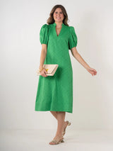 Emily McCarthy Hampton Dress in Fairway Green Monogram