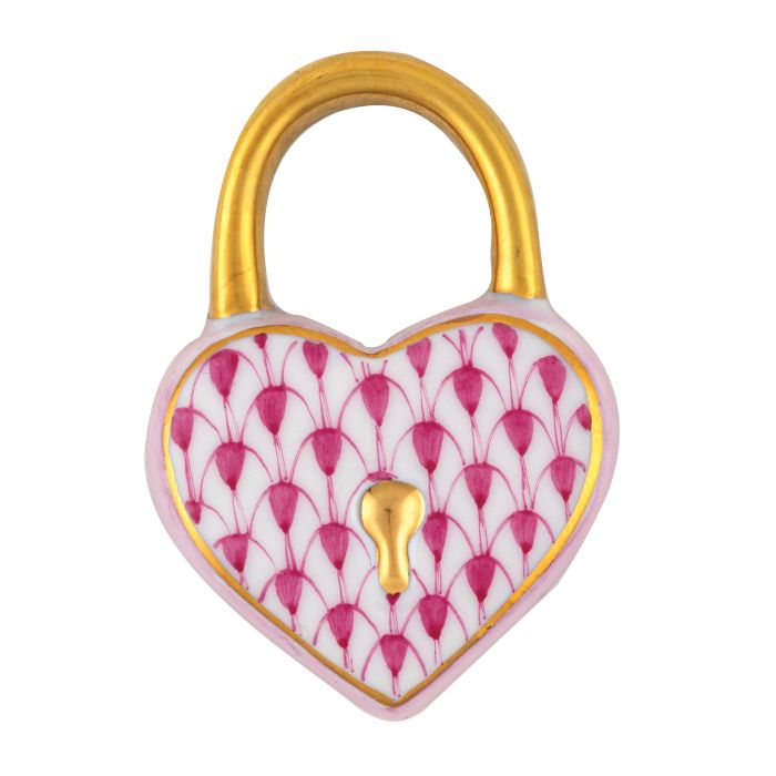 Herend "Heart Lock" in Raspberry