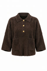 Fuzzy Yarn Pocket Polo