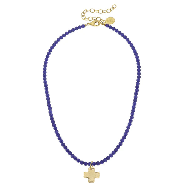 Susan Shaw Alys Cross Necklace (Multiple Color Choices!)