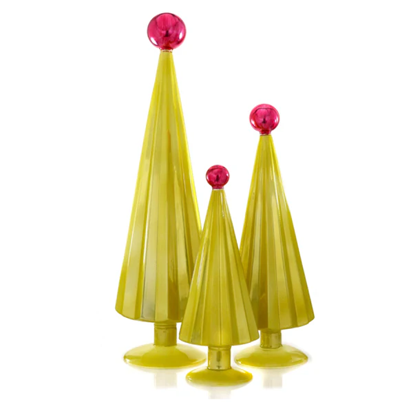 Pleated Tree in Chartreuse and Fuchsia (Three Size Options)