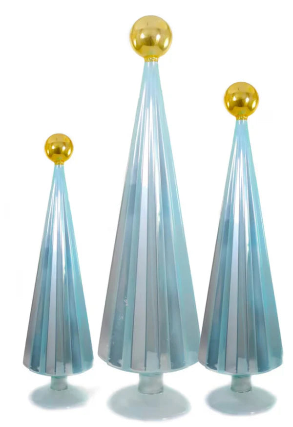 Pleated Tree in Sky and Gold (Three Size Options)