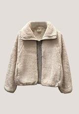 Dylan So Cozy Jacket in Natural with Gingham Zip