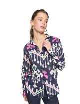 Vilagallo Navy with Pink Ikat Blouse
