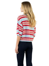 Striped Collared Sweater Top
