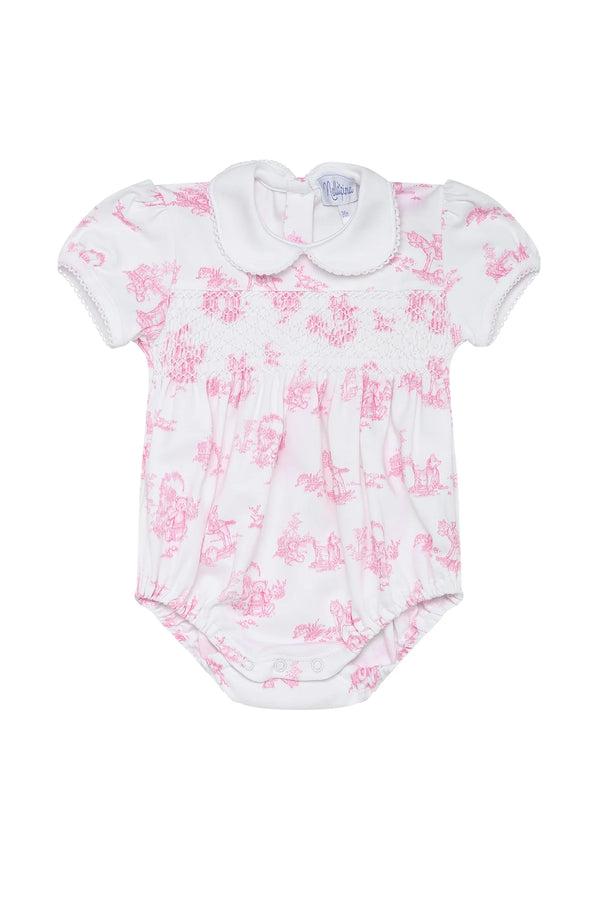 Nellapima Pink Bunny Toile Smocked Bubble