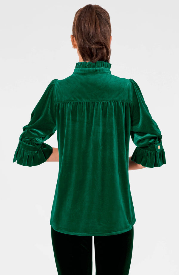 Gretchen Scott Ruffleneck Tunic (Red or Green)