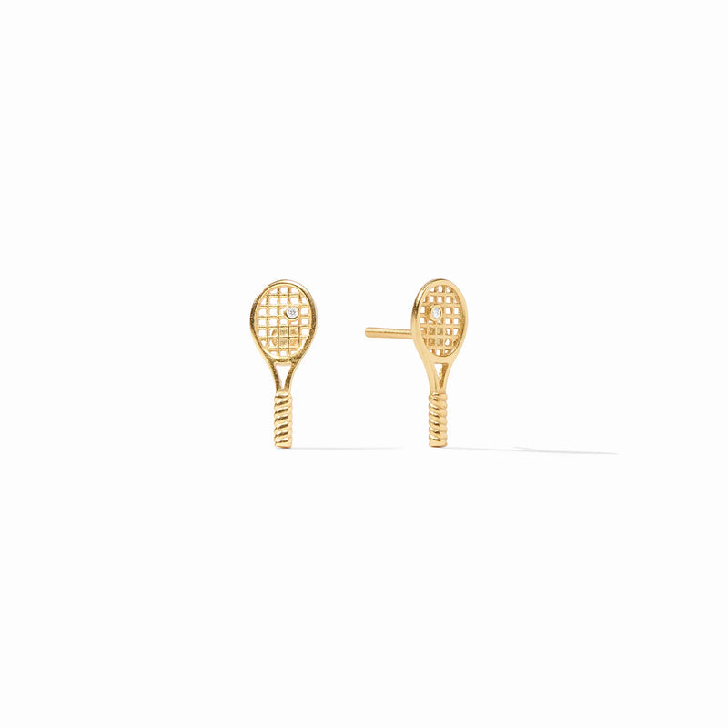 Julie Vos Tennis Racquet Stud in Gold