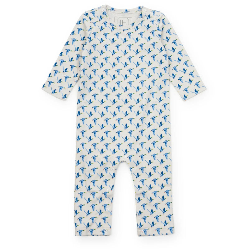 Lila + Hayes Thompson Boy Pima Cotton Romper in Mallard Ducks