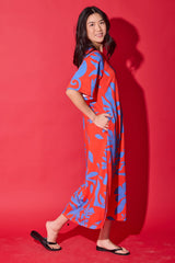 Alden Adair Tilly Dress in Rouge Majorelle