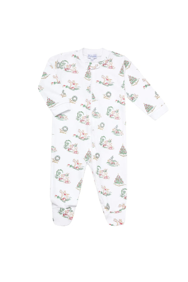 Nellapima Christmas Toile Zipper Footie