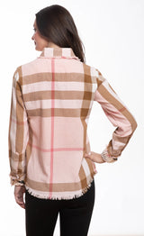 Dizzy Lizzie Cape Cod Pink + Chocolate Plaid Button Down