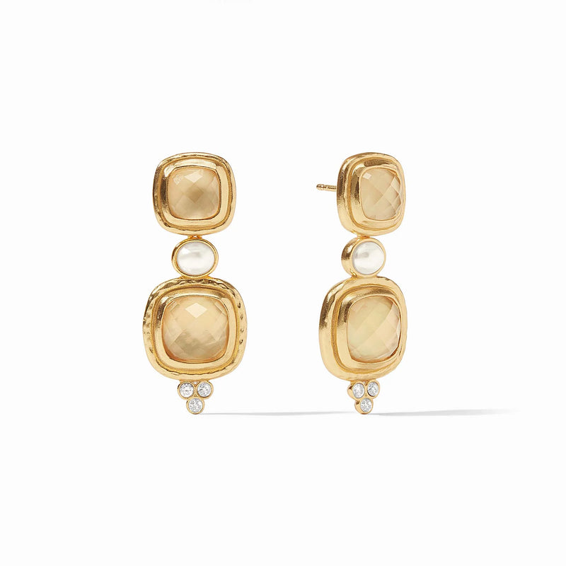 Julie Vos Tudor Statement Earring in Iridescent Champagne