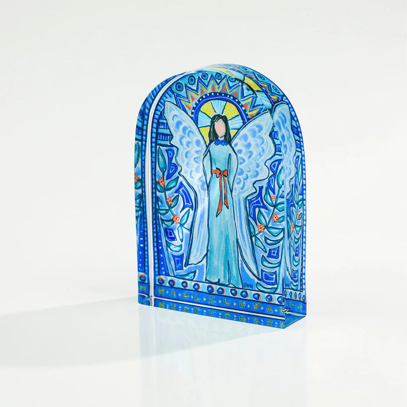Lauren Dunn Blue Stained Glass Acrylic Angel