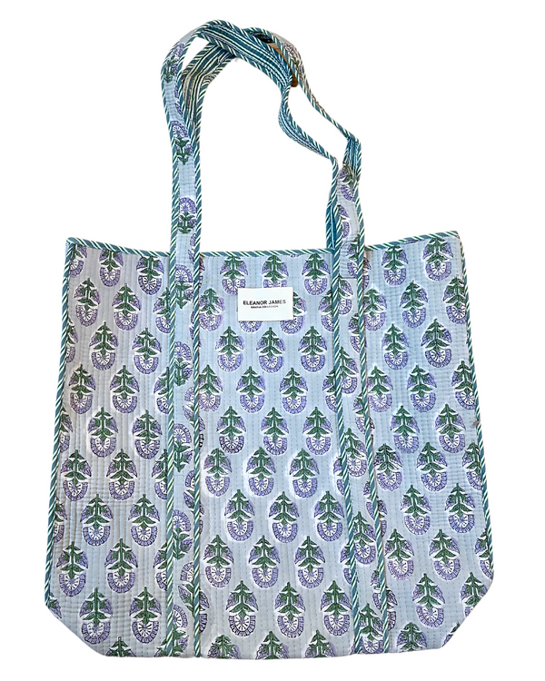 Eleanor James Kiki Large Kantha Tote in Satelitte