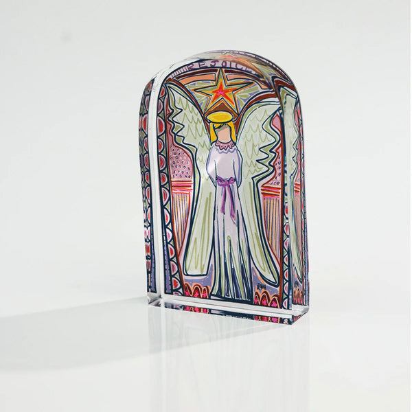 Lauren Dunn Pink Stained Glass Acrylic Angel