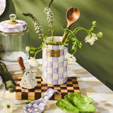 Mackenzie-Childs Violet Check Utensil Holder