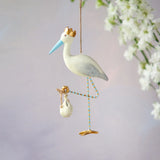 Glitterville Stork Ornament (Pink or Blue Option)
