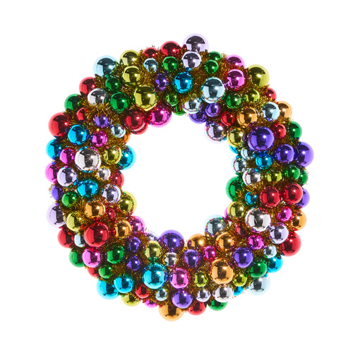 Multicolor Ball Ornament Wreath - 24"