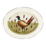 Vietri Wildlife Pheasant Small Rimmed Oval Bowl