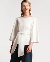 Frances Valentine Whitney Wrap Top in Oyster