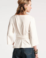 Frances Valentine Whitney Wrap Top in Oyster
