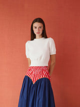 Brooks Avenue Arched Skirt - Painter's Garden Navy