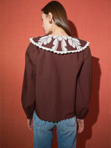 Brooks Avenue Emma Blouse in Cocoa Brown