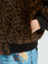 Vilagallo Leopard Print Faux Fur Jacket