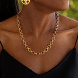 Capucine De Wulf Cleopatra Small Link Necklace in Hammered Gold