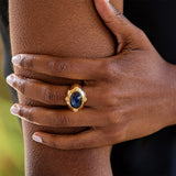 Capucine De Wulf Cleopatra Oval Ring in Blue Labradorite