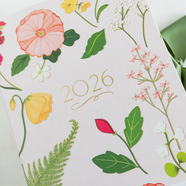 Karen Adams 2026 Desk Calendar with Gold Easel