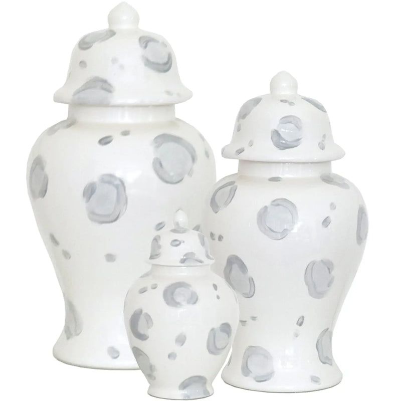 Light Gray Leopard Print Ginger Jar (Three Size Options!)