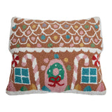 Pastel Gingerbread House Shaped Pillow