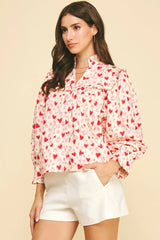 Heart Pattern Blouse