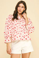 Heart Pattern Blouse