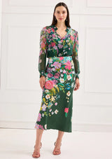 The Hillary Skirt in Emerald Green