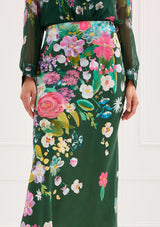 The Hillary Skirt in Emerald Green