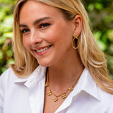 Capucine De Wulf Berry Clover Teardrop Earrings in Mother of Pearl