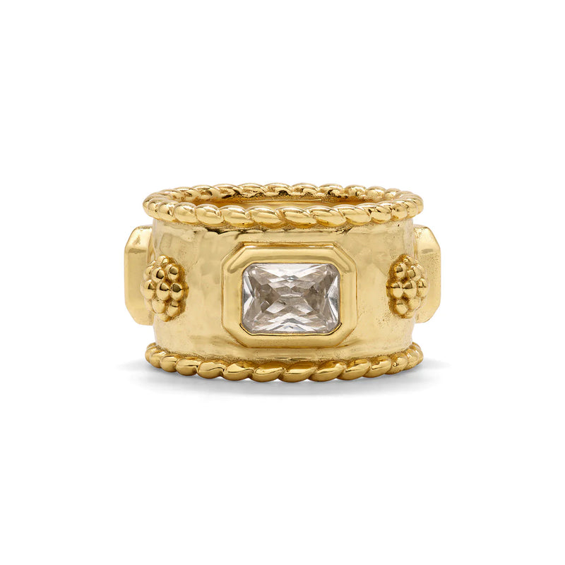 Capucine De Wulf Berry Hammered Band - Gold/Cubic Zirconia