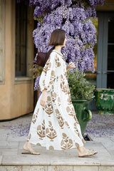 Taj Maxi Dress in Khaki Flower