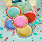 Packed Party Rainbow Ric Rac Assorted Dessert Plates (10 Ct)