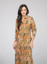 Beau & Ro Alexa Dress in Fall Garden Tan