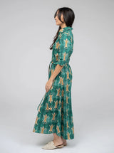 Beau & Ro Eloise Dress in Cheetah Green